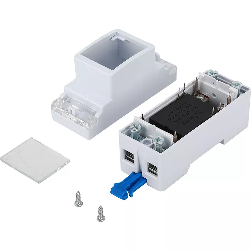 Enfaset 2P skinnetype topp-inn-bunn-ut låserelé